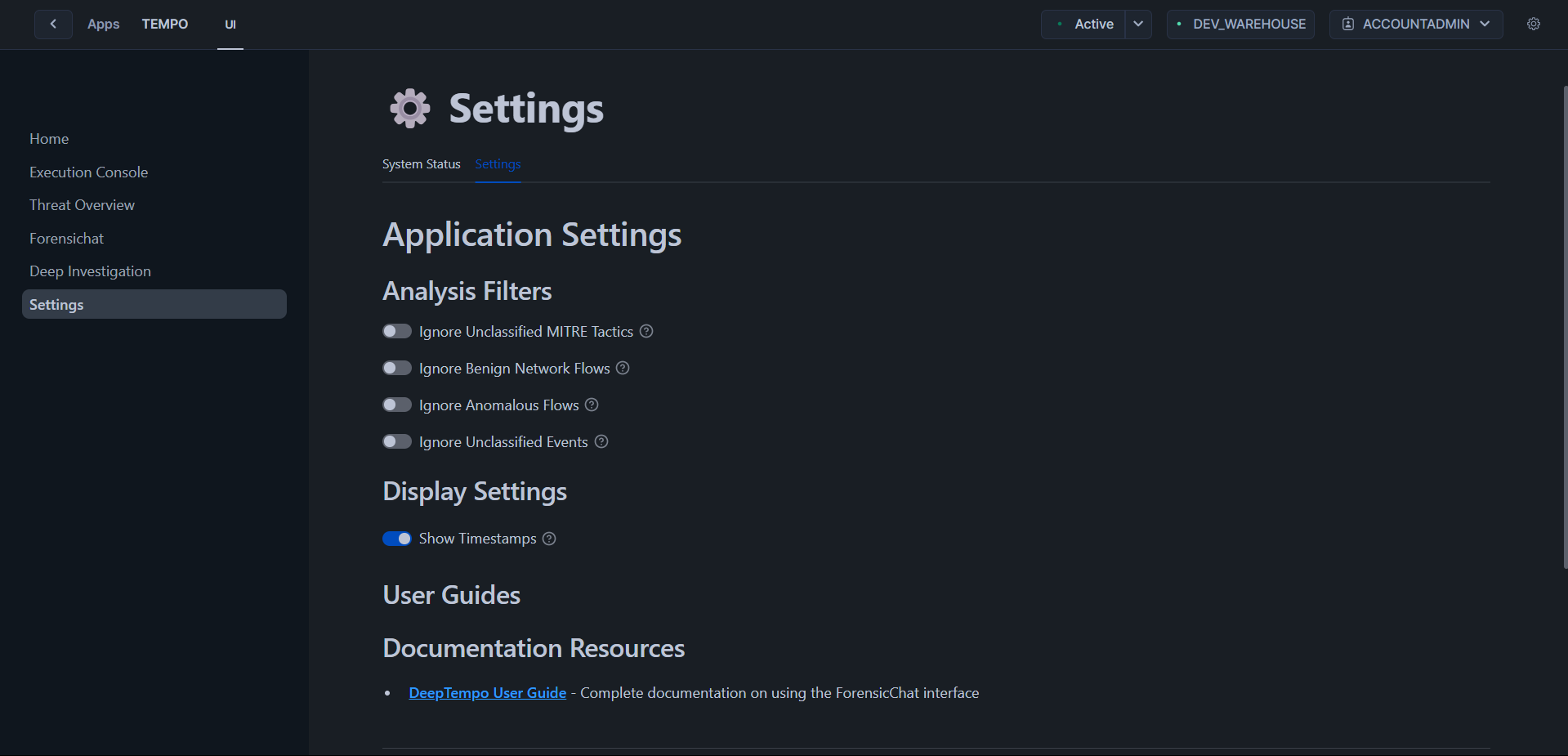 App Settings
